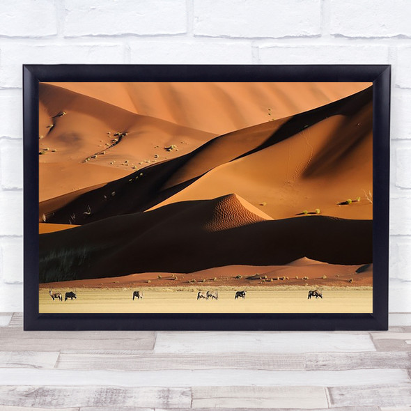 Namib Dunes Nature Animal Wildlife Africa Gemsbok Sand Wall Art Print