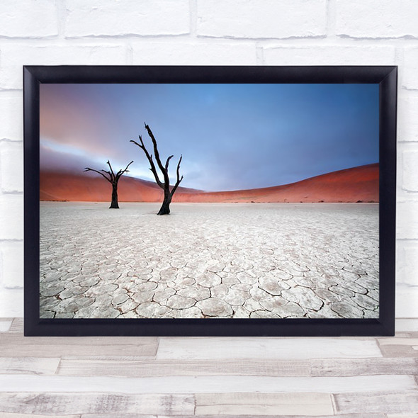 Red Hills Trees Namibia Africa Desert Dunes Sand Dune Trees Wall Art Print