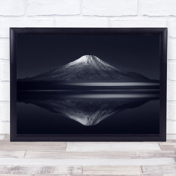 Reflection Mt Fuji Mount Zen Mt Sacred Holy Dark Wall Art Print