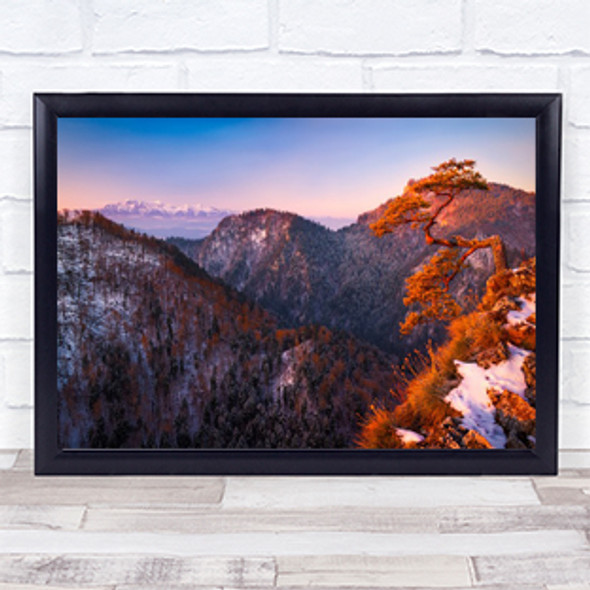 Sokolica Pieniny Oriental Tree Dunajec Sunrise Winter Tatry Mountain Art Print