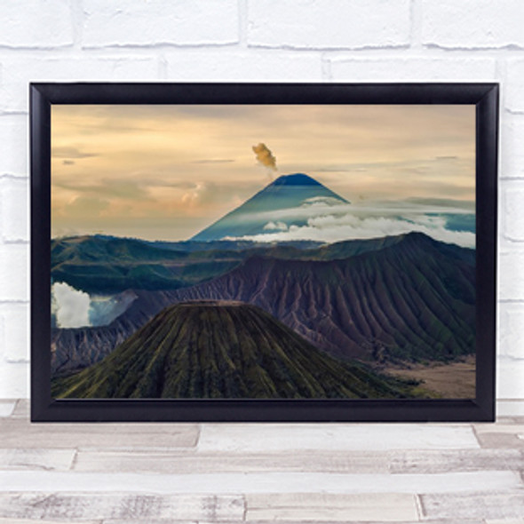 Sunrise Bromo Indonesia Mount Fog Volcano Eruption Wall Art Print