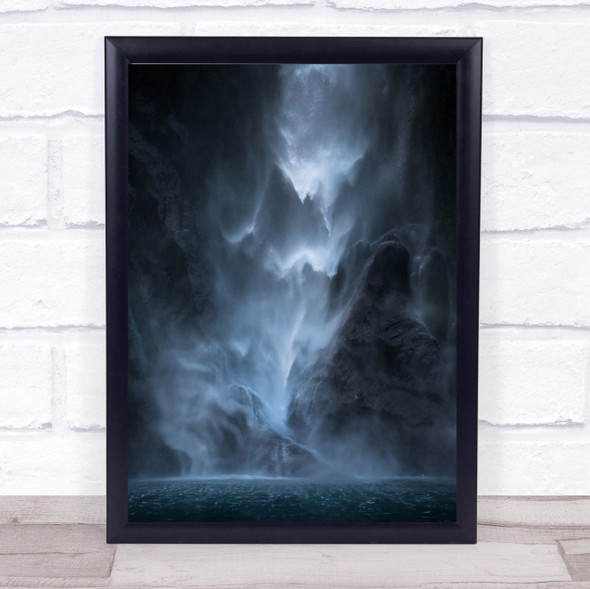 Water Dance Waterfall Falls Pool Cliff Ledge Cliffs Mountain Wall Art Print