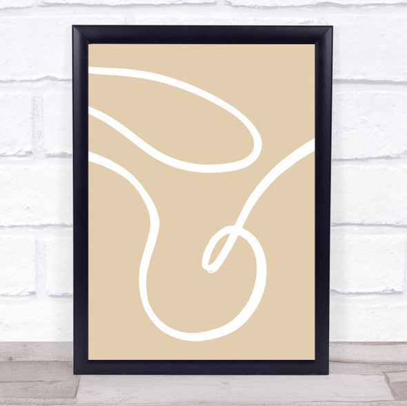 Beige Lines 02 Graphic Illustration Abstract Wall Art Print