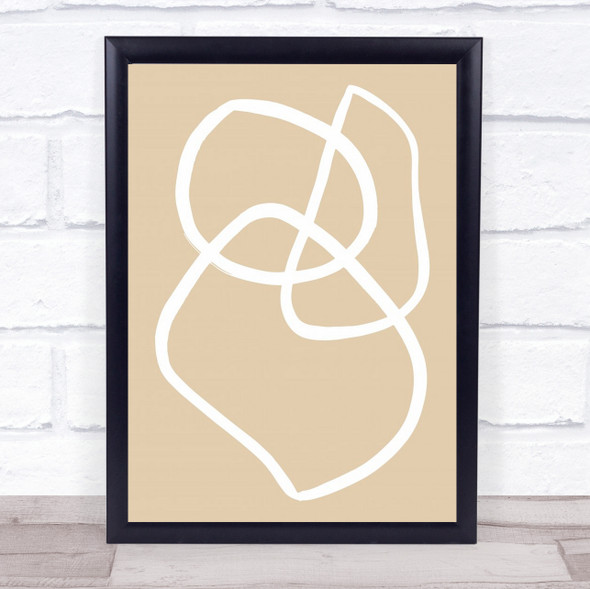 Beige Lines 03 Shapes Graphic Illustration Abstract Wall Art Print