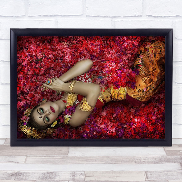 Bali Woman Flowers Model Campuhan Ubud The Blanco Wall Art Print