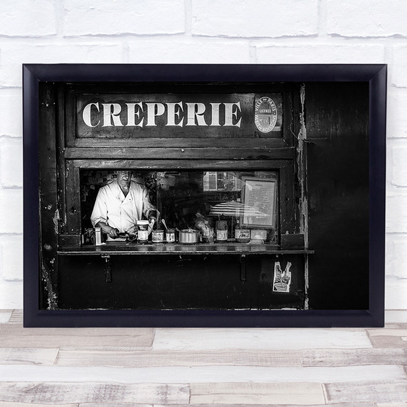 Creperie Montmartre Crepe Cooking Cook Restaurant Vintage Retro Man Art Print