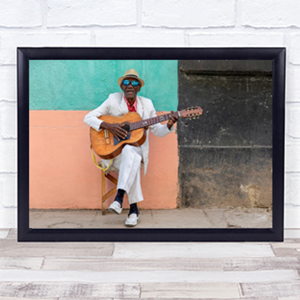 Cuban Guitarist Colour Cuba Havana Habana Vieja Singer Wall Art Print