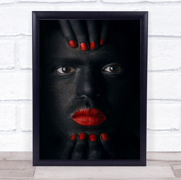 Face Nails Fingers Studio Fingernails Lips Mouth Wall Art Print
