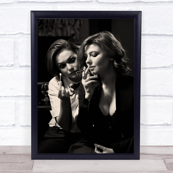 Fire Cigarette Model Woman Smoke Smoking Smoker Wall Art Print