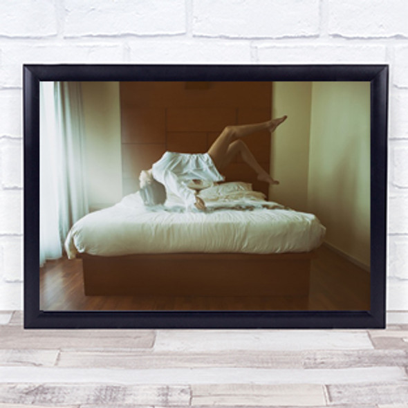Flying Angel Woman Person Bedroom Room Bed Interior Indoors Wall Art Print