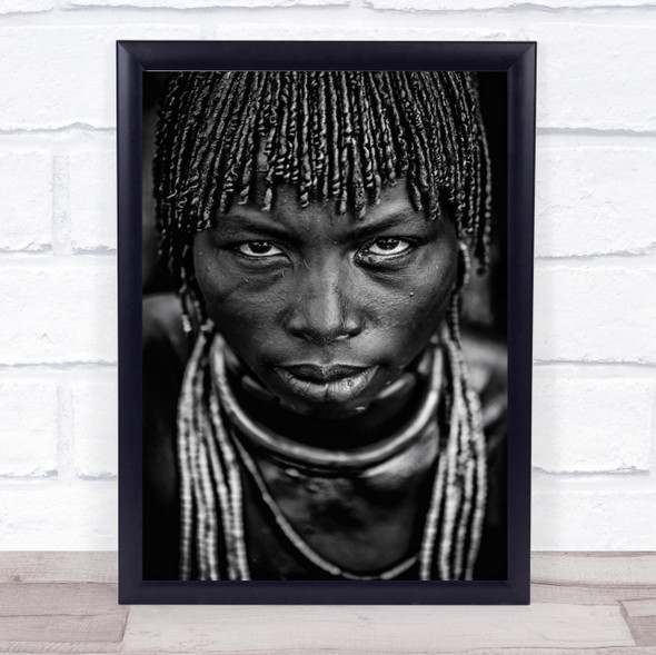 Hamar Woman Ethiopia Omo River Ethnic Face Wall Art Print