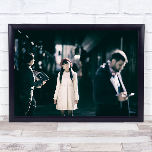 Mixture Street Asia Asian Japan Japanese Hat Coat Girl Wall Art Print