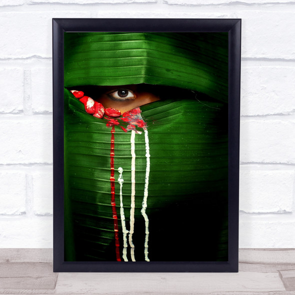 Mysterious Eye Peek Fingers Paint Drip Dripping Pouring Hide Hidden Art Print