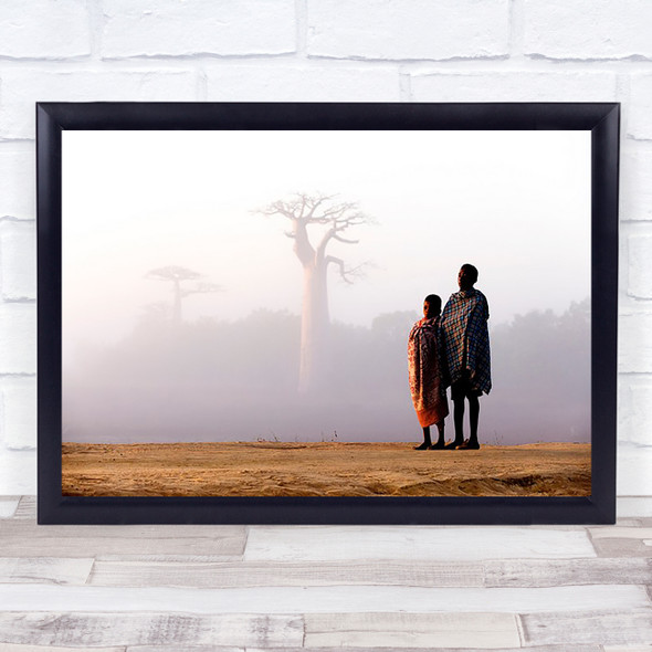 Our way to Madagascar 2016 Trees Baobabs Alley Children Kid Child Boy Art Print