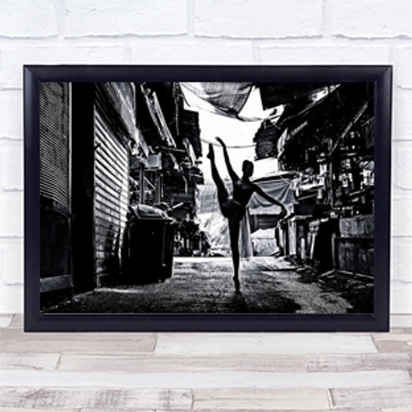 Street Performance Alley Ballet Ballerina Balance Gravity Flexible Art Print