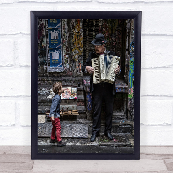The Busker Boy Melbourne Accordion Child Street Music People Performer Art Print
