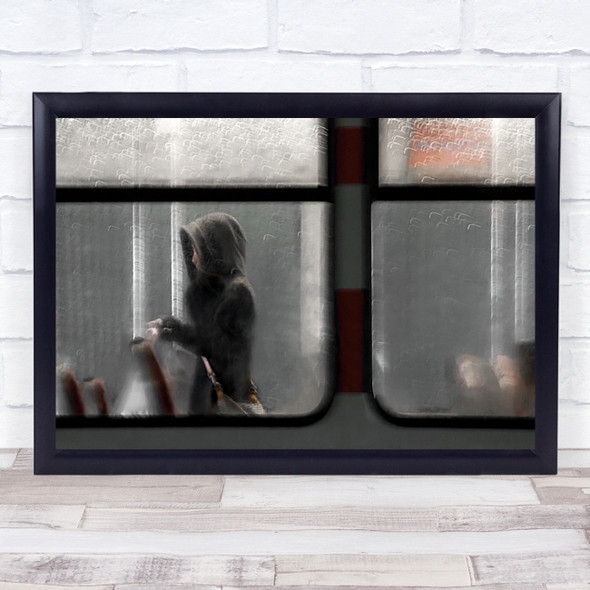 The Glimpse Girl Train Railway Station Window Walking Hoodie Art Print