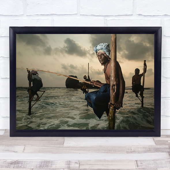 The Stilt Fisherman Kotgala Travel Reportage Koggala Sri Art Print
