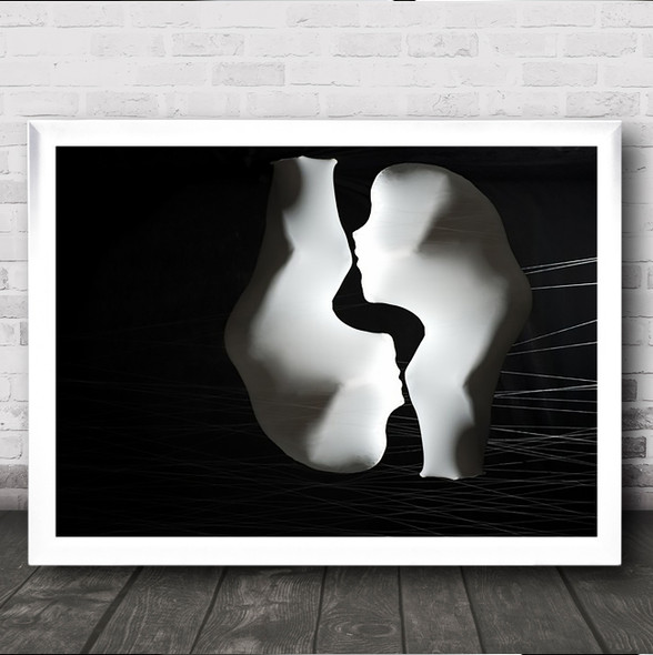 Twins Abstract Face Wire Lips Head Pair Couple Wall Art Print Twins Abstract Face Wire Lips Head Pair Couple Wall Art Print