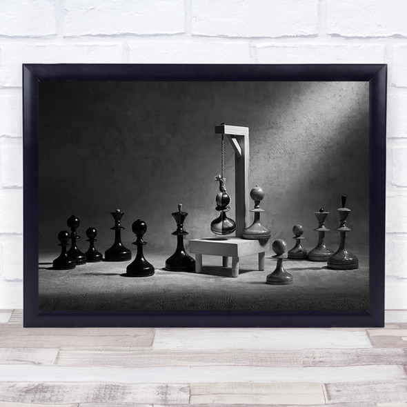 Conceptual Chess Hanging Death Hang Rope Shadow Wall Art Print