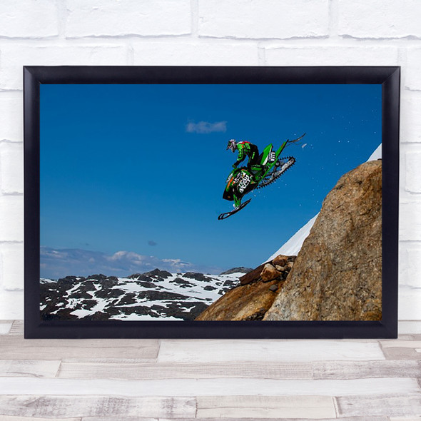 Free Fall Snowmobile Motorsport Motor Freeride Wall Art Print