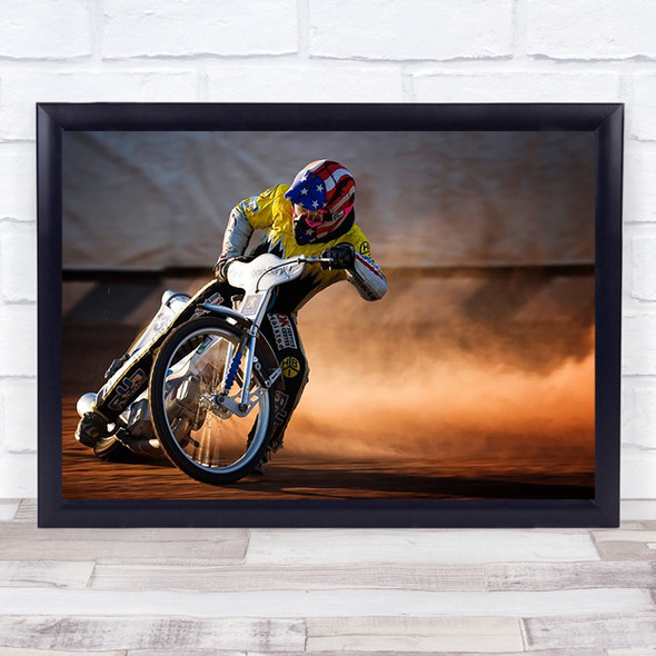 Going Sideways Sport Speedway Action Speed Sports Motorbike Wall Art Print