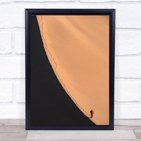 Diagonal Desert Track Abstract Man Foot Prints Wall Art Print