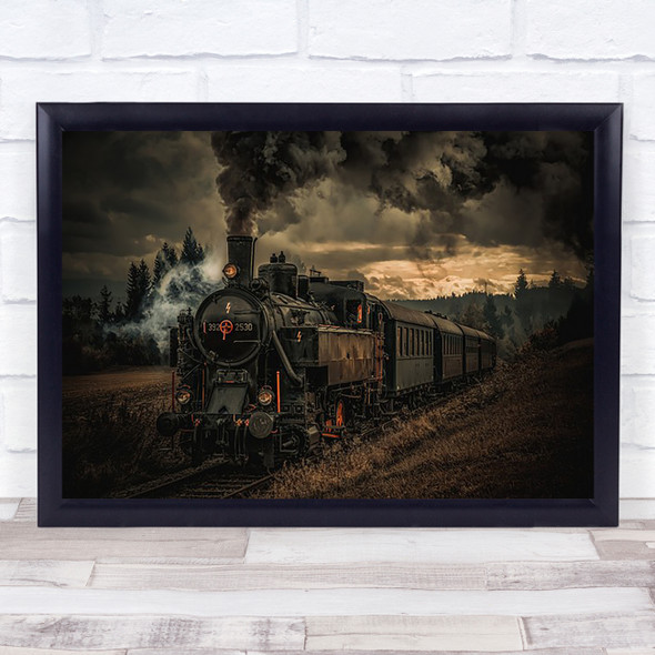 Gold digger train Railway Engine Steam Wall Art Print