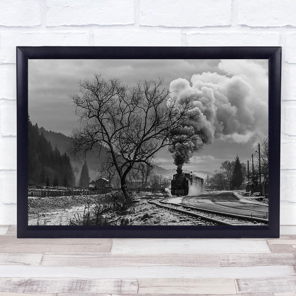 Mocanita Hutulca Steam Smoke Train Railway Tracks Wall Art Print