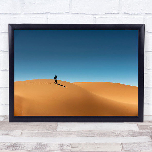 my way up to Morocco Tracks Walk Walking Desert Sand Dune Dunes Wall Art Print