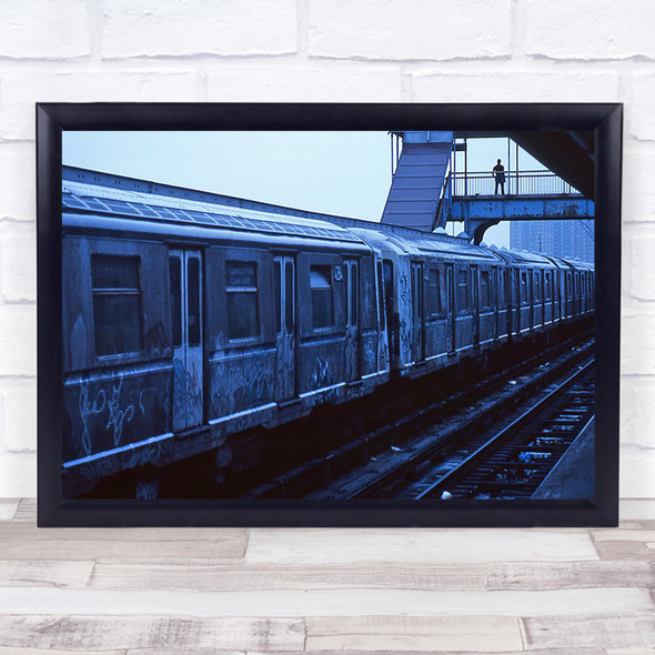 The Train Silhouette Loneliness Station Railroad Wall Art Print