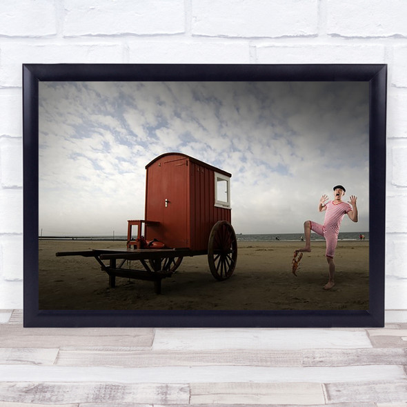 Lobster Wagon Building Vehicle Man Pain Cry Scream Humour Humour Wall Art Print