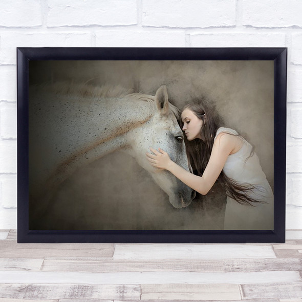 A Kiss Catalonia Spain Model Woman Hug Embrace Love Friendship Wall Art Print