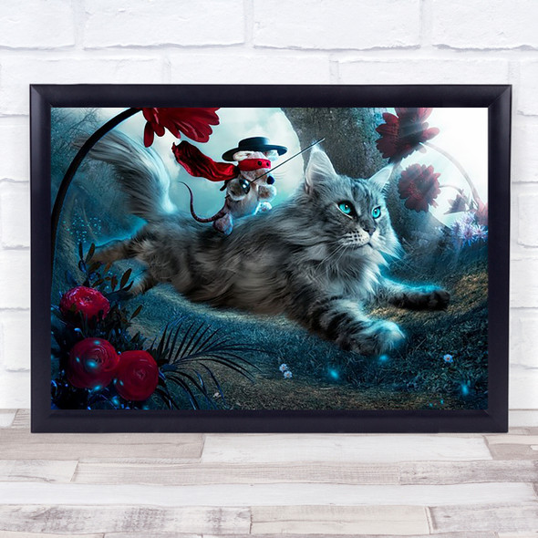 The Hero Cat Mouse Zorro Stuffed Toy Child Kid Wonderland Wall Art Print