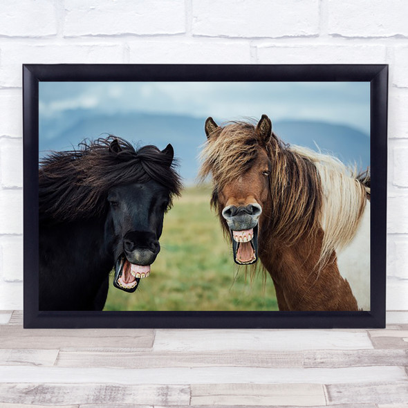 Wild Smile Humour Humour Fun Funny Horse Horses Animal Animals Bokeh Art Print