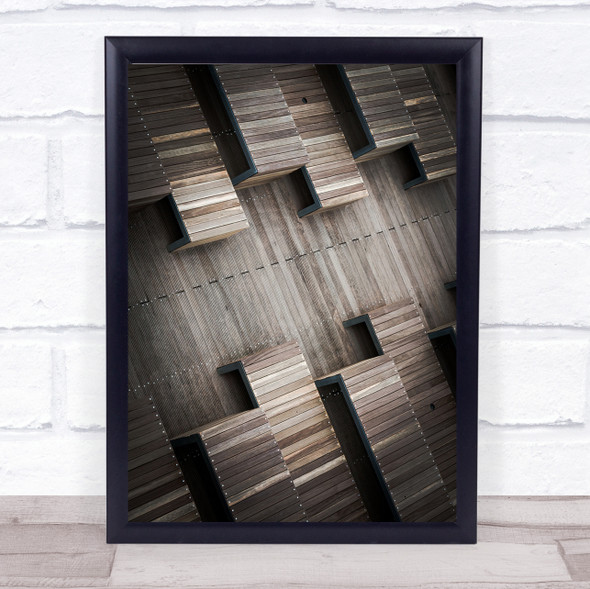 Abstract wooden panel Seating area Wall Art Print