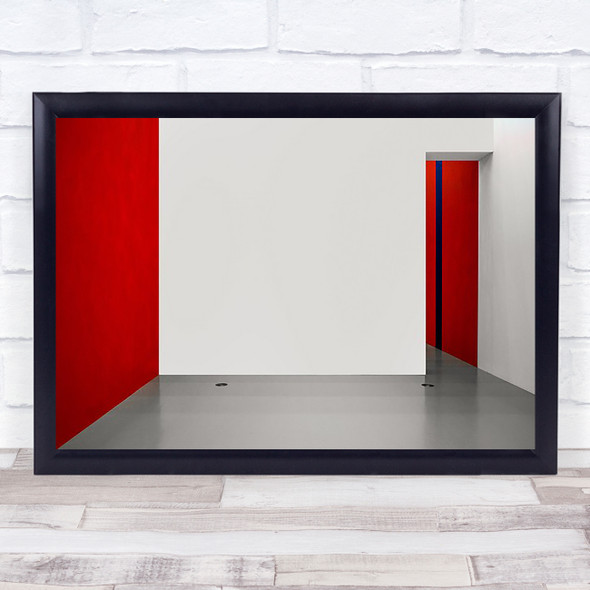 An empty room Abstract Architecture Red Geometry Doorway Shapes Wall Art Print