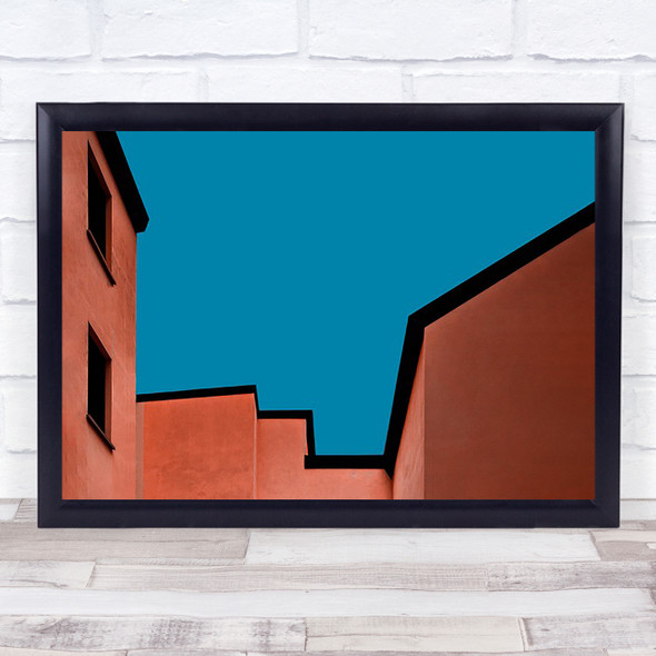 Architecture Bologna Abstract Windows Sky Rooftops Minimalism Wall Art Print