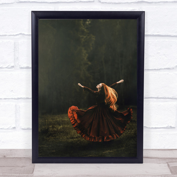 Dress Woman Motion Sunlight Narrative Emotive Conceptual Wall Art Print