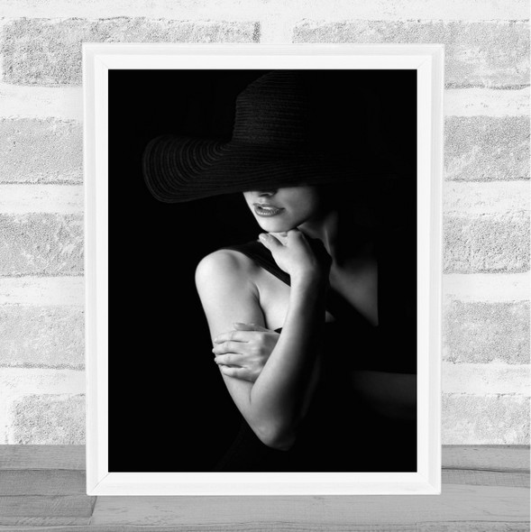 Hat Anonymous Dark Black Shadow Model Wall Art Print