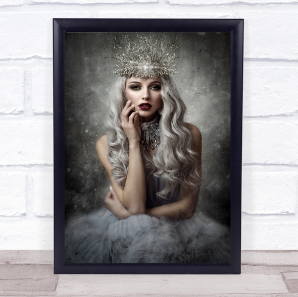 Ice Princess Queen Frost Frozen Woman Model Wall Art Print