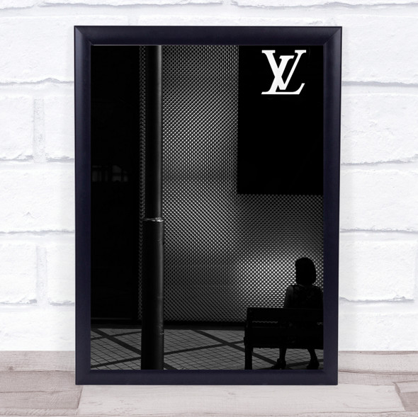 Woman Sitting Advertising Store Silhouette Style Bench Thailand Art Print