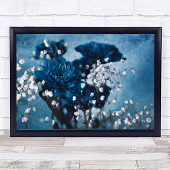 Dahlia Flower Blue Flowers Wall Art Print