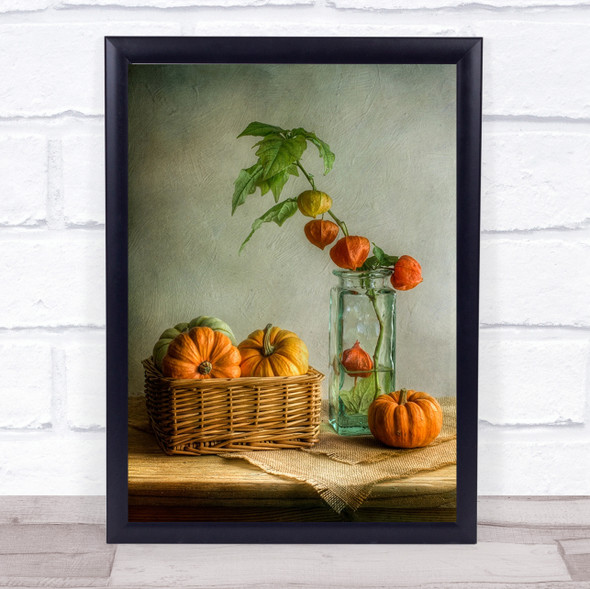 Autumn Pumpkin Cambs Ku Vase England Fruit Fruits Wall Art Print