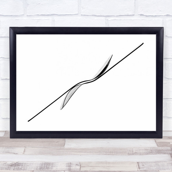 Balance Abstract Metal Spoons White Empty Wall Art Print