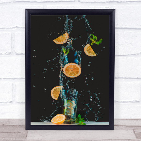 Colours Of Summer Orange Falling Liquid Wall Art Print