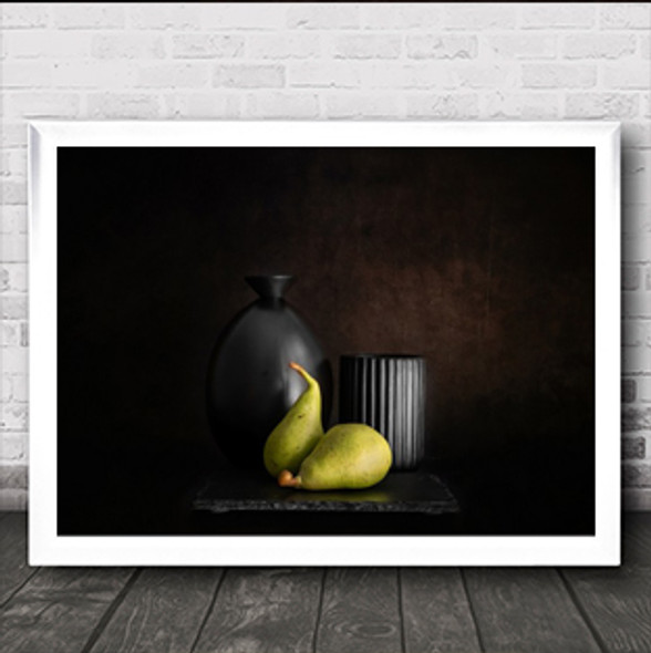 Double Duo Pears Vase Fruits Pear Fruit Vases Wall Art Print