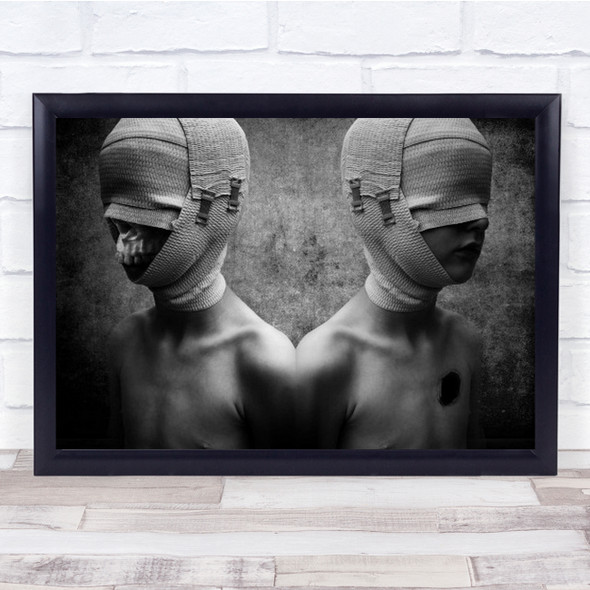 Look Death In The Eye Creative Edit B&W Blackaamp;White Face Boys Wall Art Print