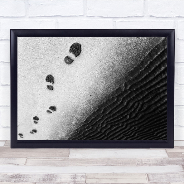 Short Story Prints Footprints Footsteps Steps Abstract Ground B&W Wall Art Print