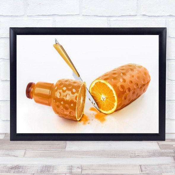 100% Natural Orange Refreshment Juice Toledo Spain Creative Edit Wall Art Print